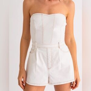 White Denim Romper